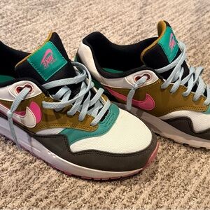 Nike Kids Sneakers in Pink, Green, and White